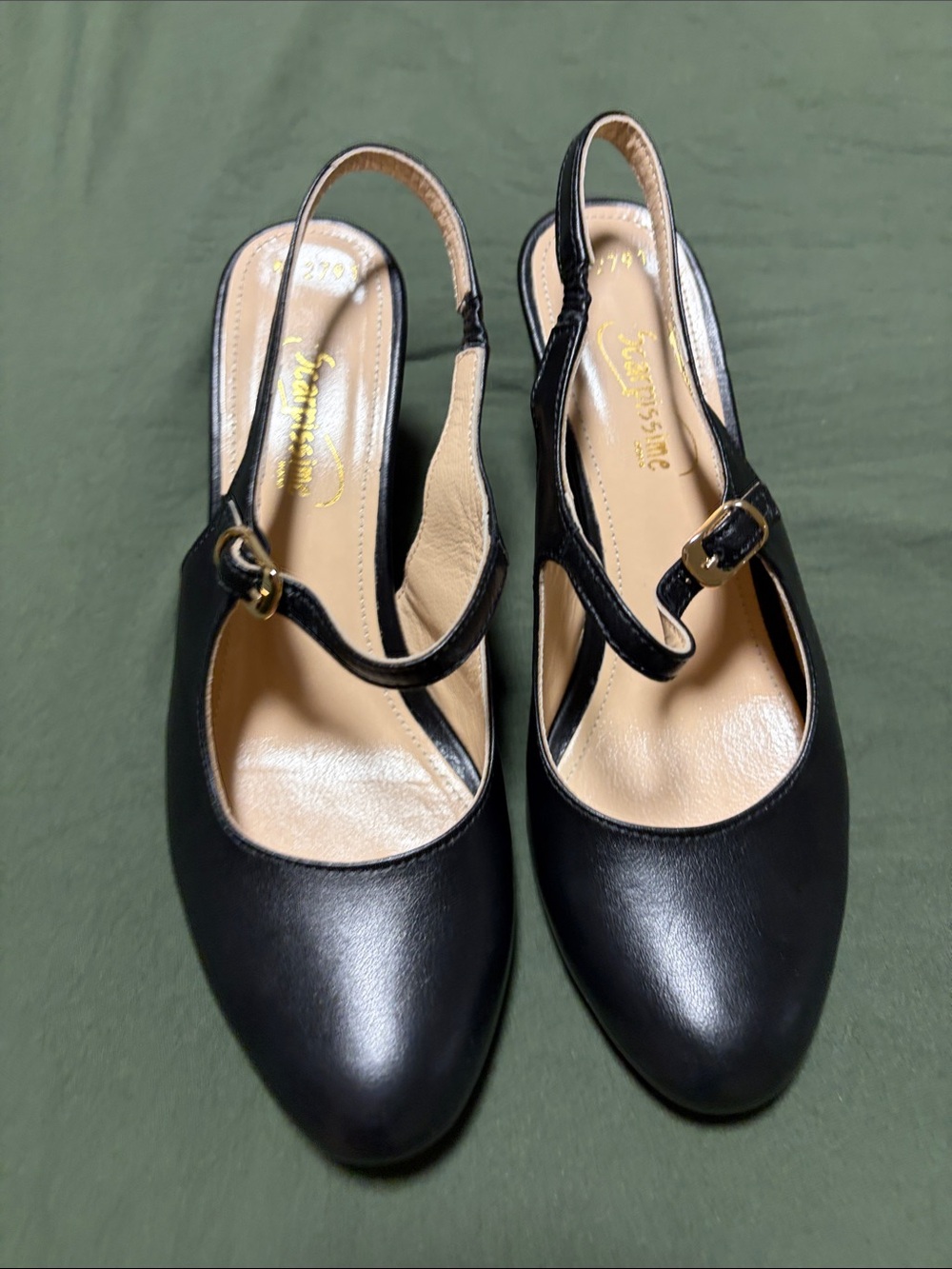 croft & barrow Black Mary Jane Slingback Block Heels with Buckle